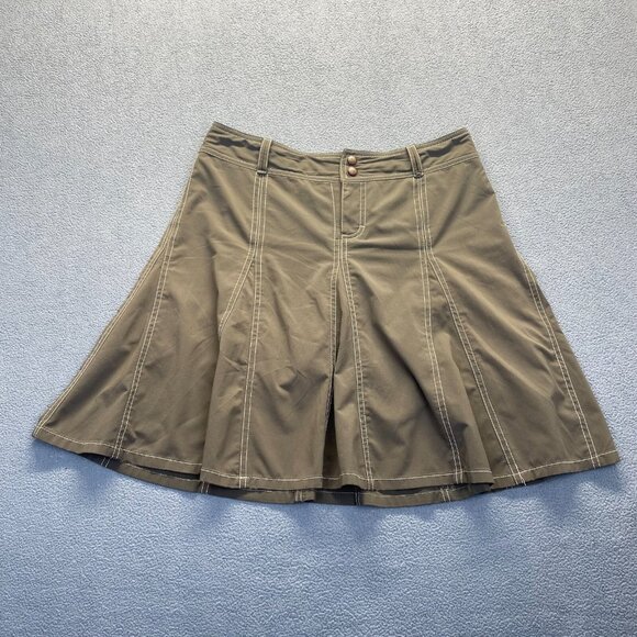 Athleta Whatever Tennis Mini Skort Womens  Green Pleated Front Zip Fly Button - Picture 9 of 9